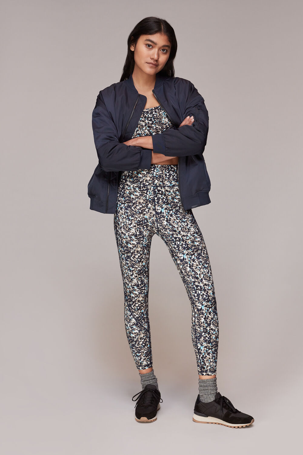Navy Speckled Sports Legging